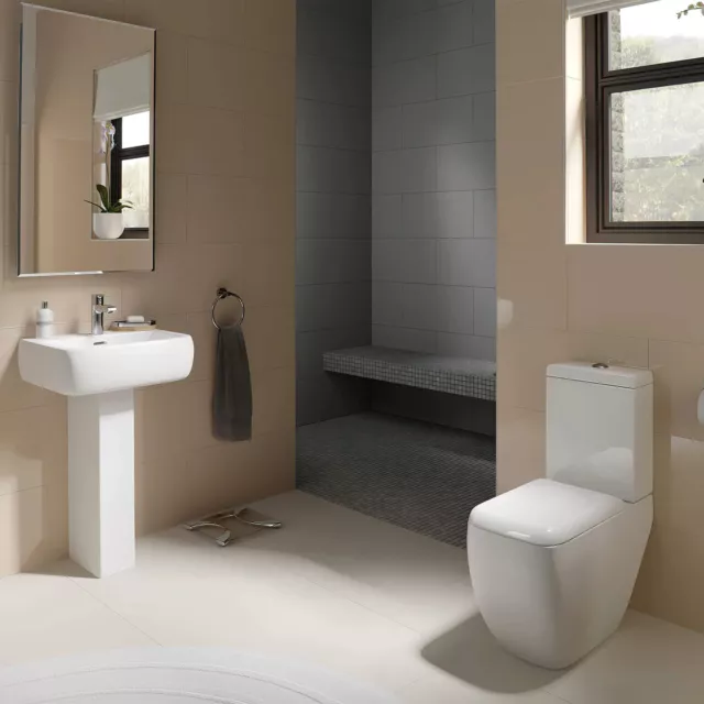 Bathroom Set Rak Metropolitan Close Coupled Toilet & 1 Tap Hole Basin White