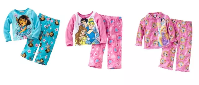 Girls Dora Or Princess Pajama Set Multiple Styles, Colors & Sizes New With Tags