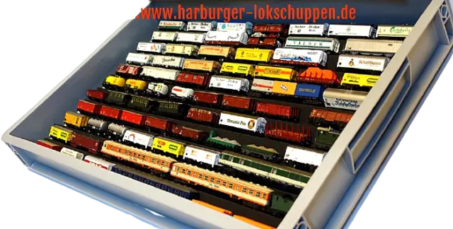 1805 Spur Z & N Lok / Lok & Waggon Aufbewahrung Stapelbox schräger Schauansicht