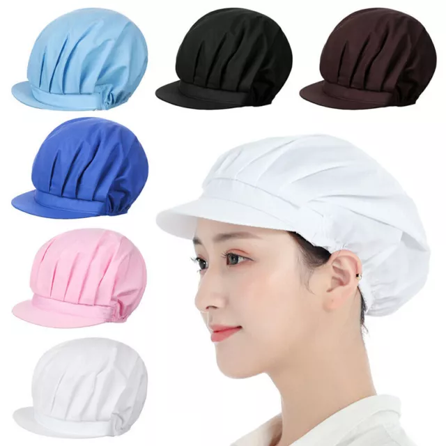 Adult Chefs Hat Catering Baker Elastic Adjustable Men Women Kitchen Cook Cap UK 2