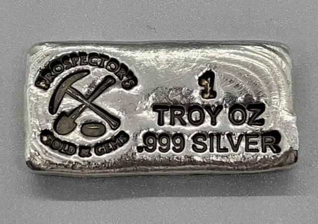Oro y gemas Prospector's - ¡barra de plata de 1 oz! ¡Plata fina .999! 🙂�️