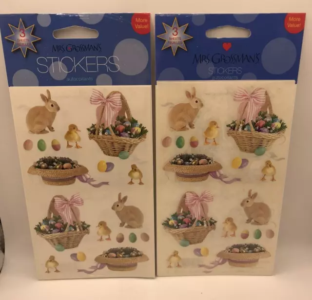 Mrs Grossman Scrapbooking Easter Stickers 6 Sheets Basket Bunny Cards Eggs Chick