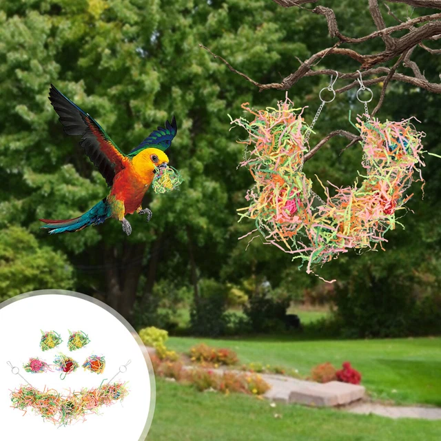 1Set Parrot Bird Kaute Rattan Spielzeug Bird bis Bucke Molare Spielzeug hängen