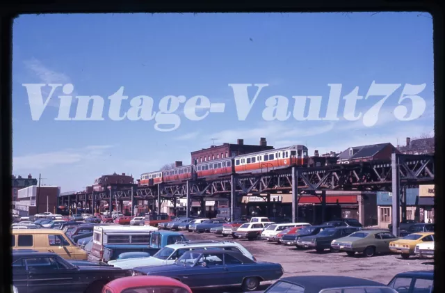 Original Slide Mbta Boston Subway Transit 1975 Thompson Square Scene