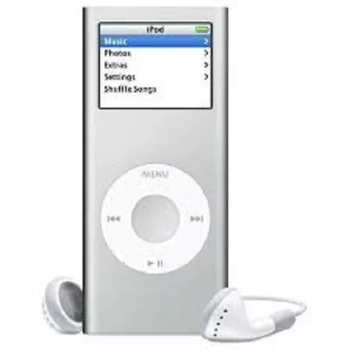 APPLE iPOD NANO 2ème GÉNÉRATION 2 Go ARGENT HORS SERVICE (BATTERIE A REMPLACER)