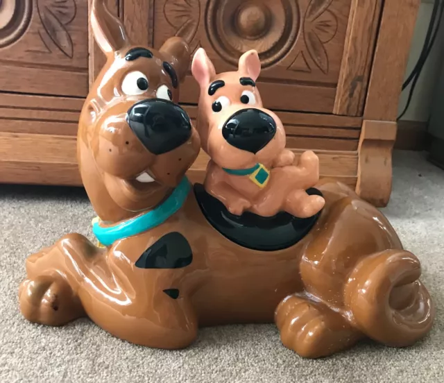 Scooby Doo and Scrappy Cookie Jar Warner Bros  New Old Stock Dated 2000