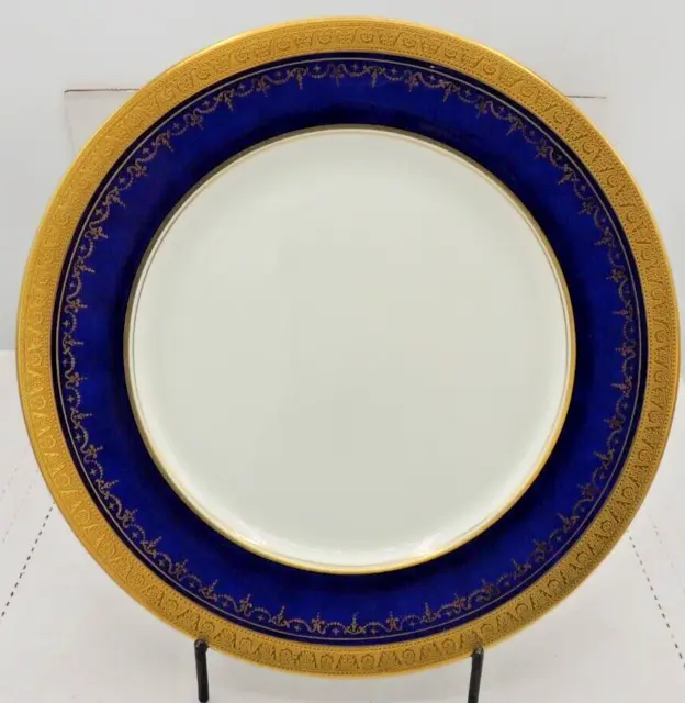 Aynsley Georgian Cobalt Dinner Plate Gold Encrusted England