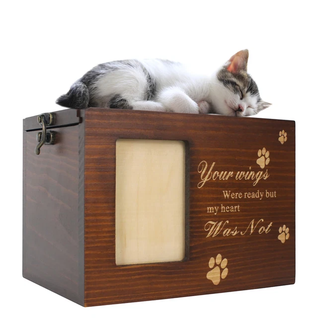 Wooden Pet Ur Box With Photo Frame Dog Cat Keepsake Box Pet Memoria Gift