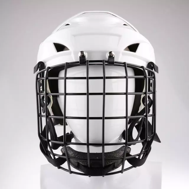 Pro adjustable ice hockey helmet & mask combo white, M.