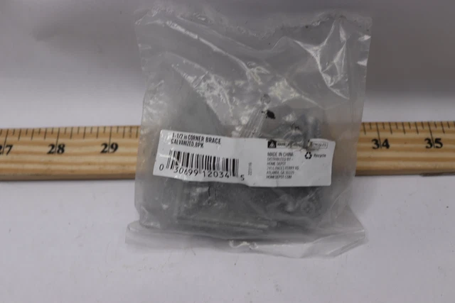 (8-Pk) National Hardware Corner Braces Zinc Plated 1-1/2" x 5/8" N266-304