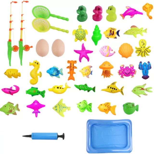 41Pcs/Set Magnetic Fishing Fish Rod Model Net Game Fun Toy Kids Baby Bath Time