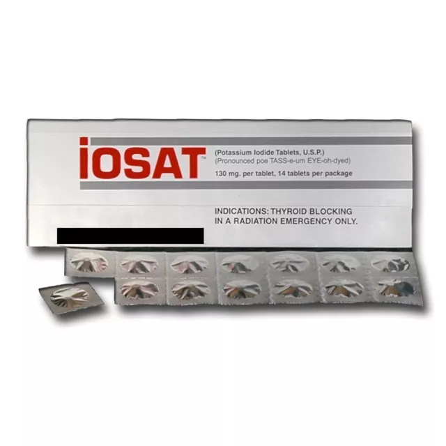IOSAT Potassium Iodide 130mg 14-Pills FDA Approved Radiation Protection 2032exp.