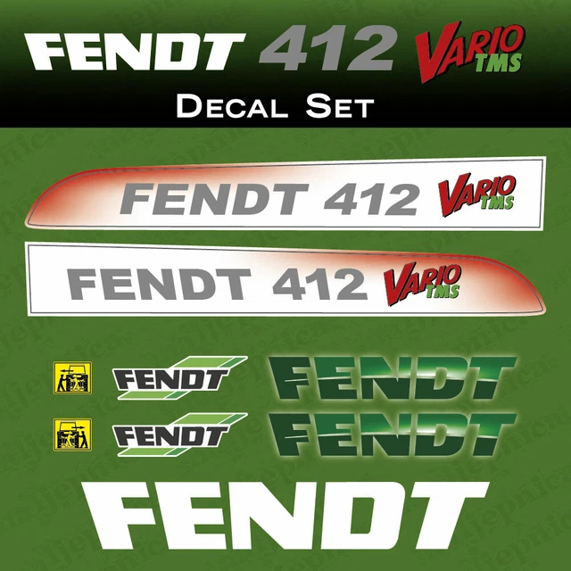FENDT 412 VARIO TMS tracteur autocollant autocollant autocollant kit d ...