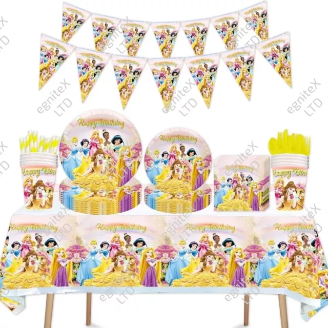 Disney Princess Tableware, Birthday Decorations Party Supplies Balloons & Banner