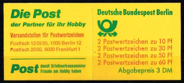 Berlin 1980  Briefmarkenheftchen Mi.Nr.MH12a postfrisch(EM770)