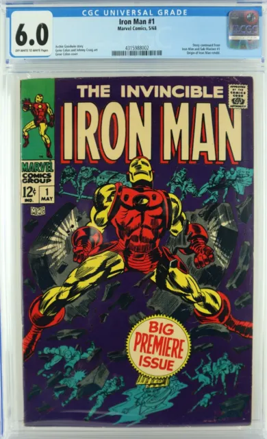 The Invincible Iron Man #1 1968 Cgc 6.0 Off White To White Pages