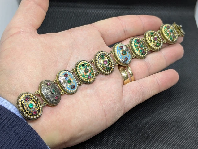 ANCIEN BRACELET – Emaux De Limoges – Signe Bonhomme - Art Deco - Vintage EUR 24,99 - FR