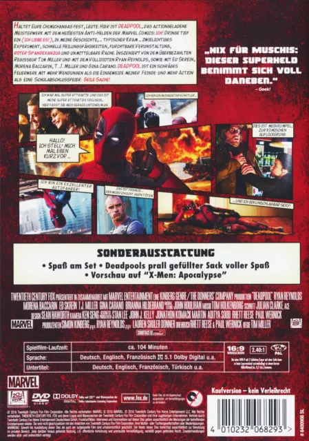 Deadpool - Ryan Reynolds - DVD - OVP - NEU 2