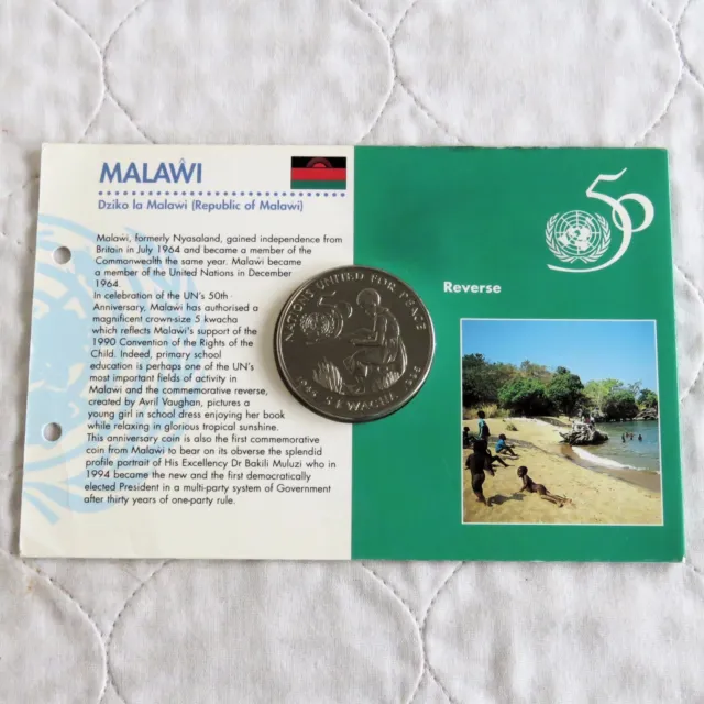 MALAWI 1995 UNITED NATIONS B/UNC 5 KWACHA-  sealed pack