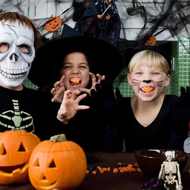 1/10pz Costume Denti Falsi Halloween Trucco Giocattolo Falsa Decorazione Divertente B1X5