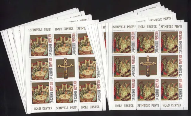 Nur 1655 Klb.-S. (!): WHOLESALE: 10 Kleinbogensätze Rumänien 2020 Ostern. MiNr.