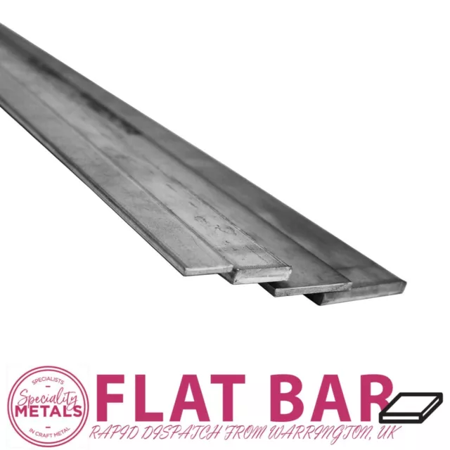 Flat Bar Solid Metal Strip Many UK Sizes -Aluminium- Mild Steel- Stainless Steel