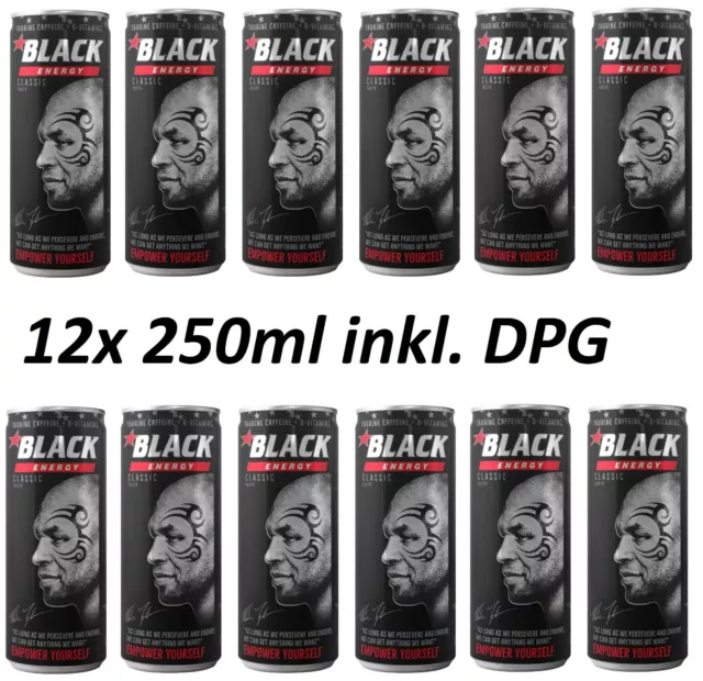 12x250ml Black Energy Drink Energydrink Alkoholfrei Getränk DPG