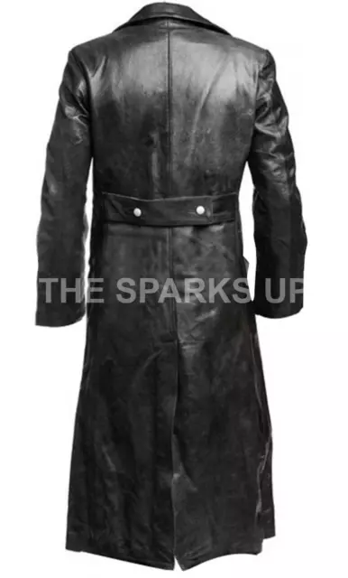 German Classic Ww2 Military Officer Uniform Halloween Wear Leather Trench Coat 2