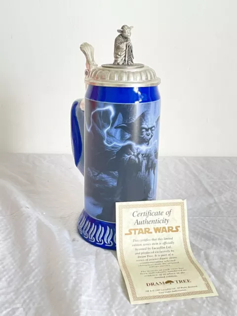 Star Wars YODA Dram tree Stein Artist Authentication Tsuneo Sanda No 1563/3000 Star Wars YODA Dram tree Stein Artist Authentication Tsuneo Sanda No 1563/3000