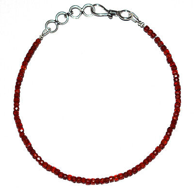 Red Zircon Gemstone Rondelle Faceted 3mm Beaded Beads 5-10" Jewelry Bracelet HG6