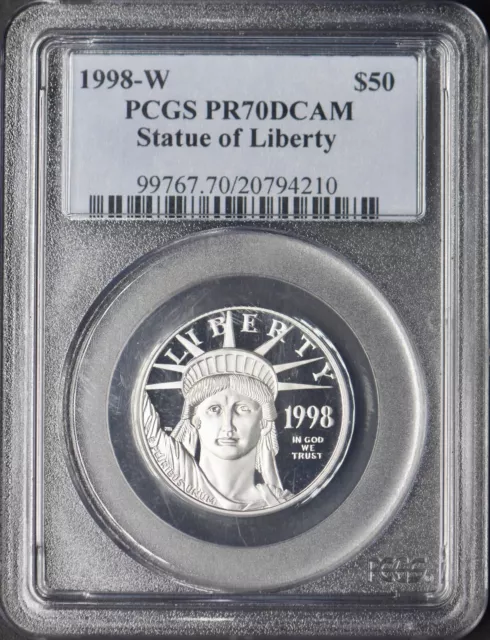 1998-W $50 American Platinum Eagle - PCGS PR70DCAM - ✪COINGIANTS✪