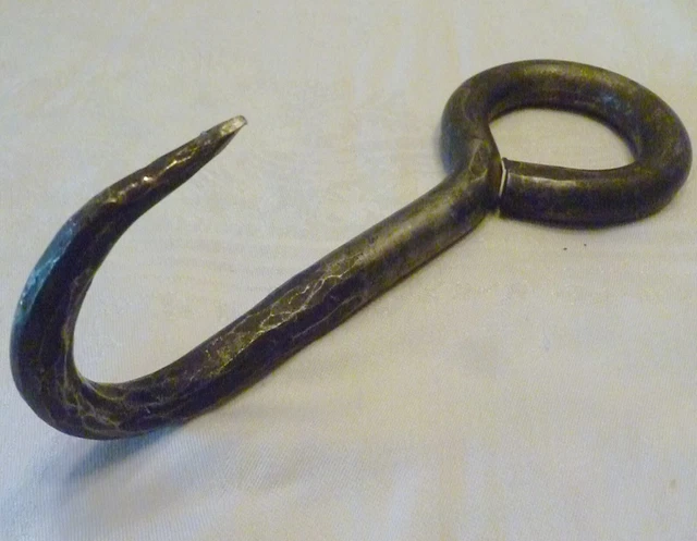 ANTIQUE Wrought Iron BAILING HOOK Primitive FARM Warehouse LOADING DOCK TOOL