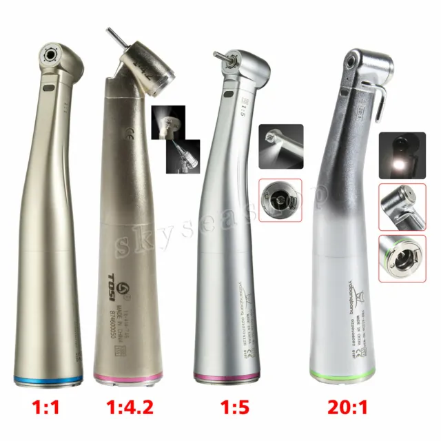 NSK Type Dental LED Contra Angle 1:4.2/1:5 /20:1/1:1 Fiber Optic Handpiece dbu