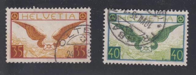 Schweiz, 35 und 40 C. Flugpostmarken , MiNr. 233x, 234x, gestempelt