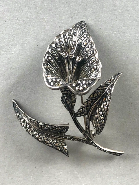 Grande broche ancienne argent massif bijoux de qualité