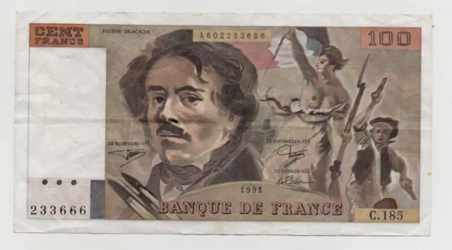 France 100 Francs 1991 Pick 154F Look Scans