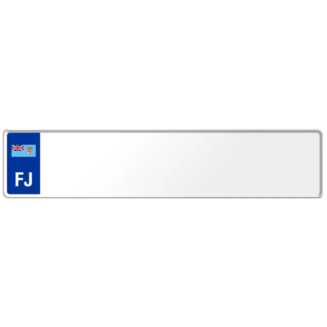 Fiji Flag Euro European License Plate Number Plate Custom Embossed Alu