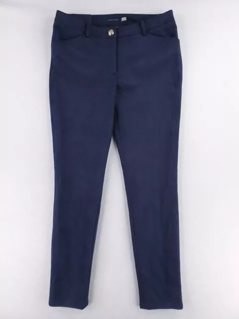 Tommy Hilfiger Blue Berkeley Pants Womens Sz 4 Microfiber Skinny Chino Stretch