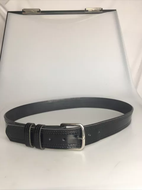 Gould & Goodrich Heavy Duty Belt 4 Row Stitched Gloss Black Size 39 Length 43”