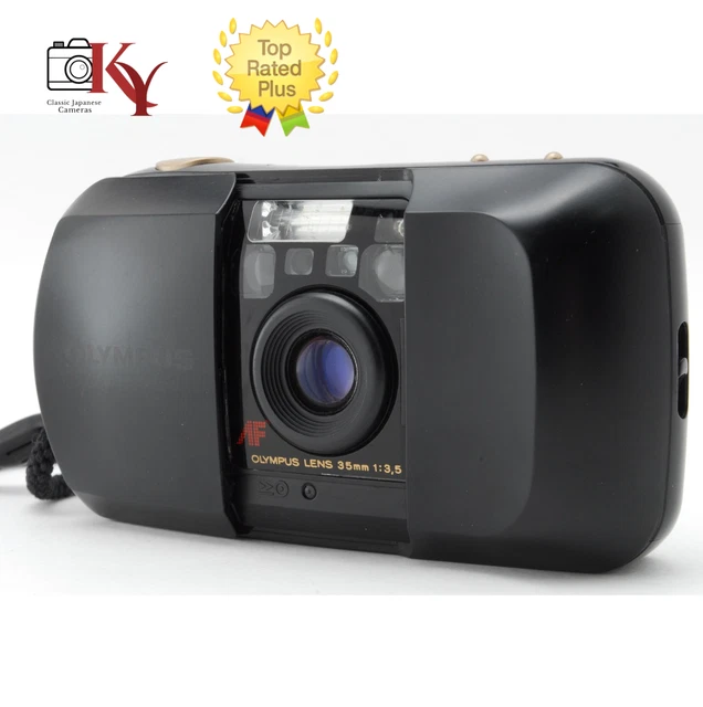 NEAR MINT+++] OLYMPUS μ mju Panorama Black 35mm f/3.5 Point