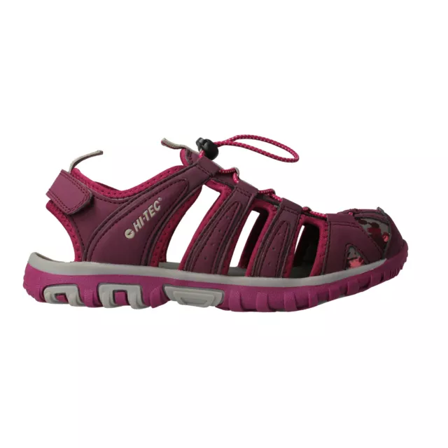 Girls Hi Tec Cove Beach /Walking Sandal Elastic Lace Berry Pink