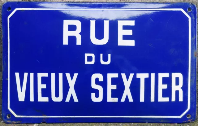 French street sign road plaque plate rue du Vieux Sextier Avignon city centre