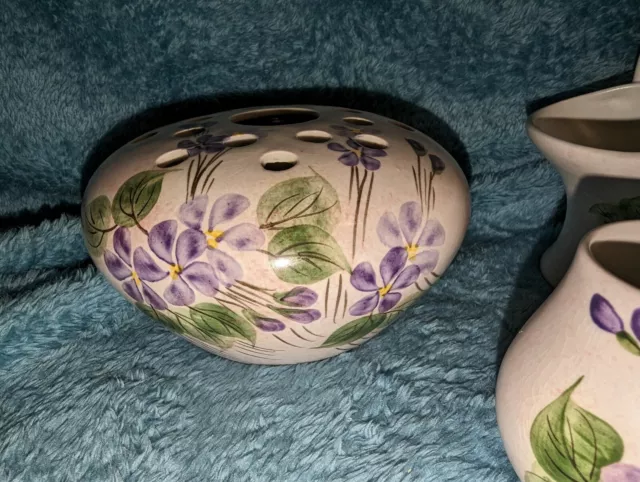 Collection of 3 pieces E Radford hand painted (FV) "Floral" Vases - VGC 2