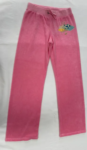 JUICY COUTURE Girls Pink Joggers Tracksuit Pants Age 8 NEW