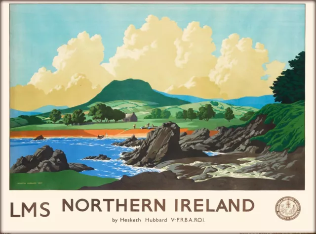 LMS North Ireland Irish United Kingdom Vintage Travel Advertisement Art Poster