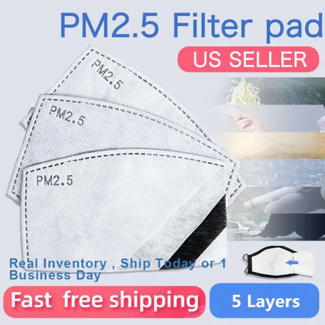 10/20/50 Pcs PM2.5 Activated Carbon 5 Layer Face Mask Replaceable Filter Insert