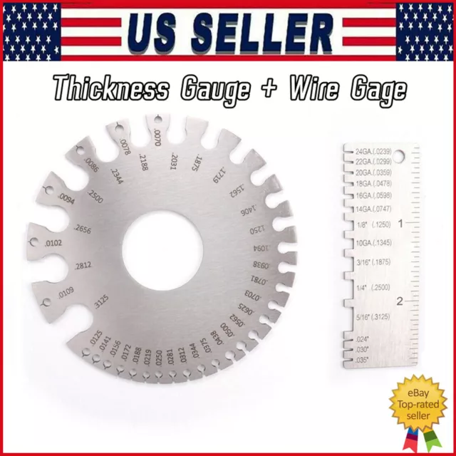 2PCS SHEET METAL Gauge Thickness Gage Wire Gauge Measuring Tool