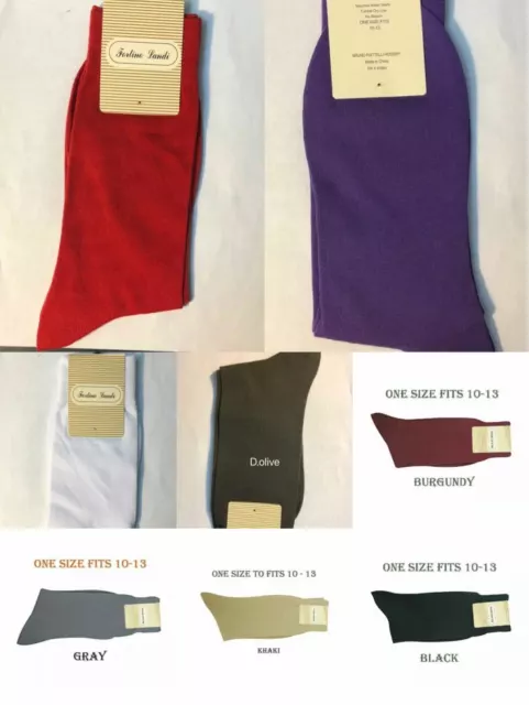 Men's 1 Pairs High Quality Solid Color Dress Socks One Size 10~13