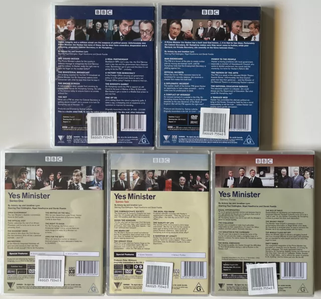 Yes Minister Season 1-3 & Yes, Prime Minister Season 1-2 (DVD) PAL R4 BBC BN 2