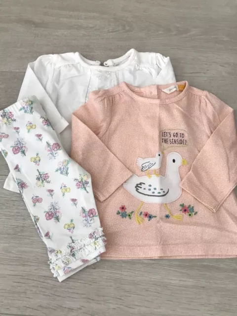 Baby Girls Tops And Leggings Small Bundle Aged 0-3 Months (gp03)